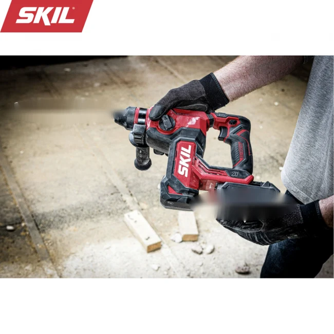 Marteau perforateur pneumatique sans balais SKIL 3851 JA avec batterie 20V avec 2 batteries 4,0 et 2,0 Ah et chargeur de batterie