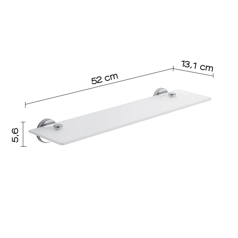 ÉTAGÈRE DE 55 CM AVEC PLATEAU EN VERRE SATINÉ - FELCE GEDY FE19/55