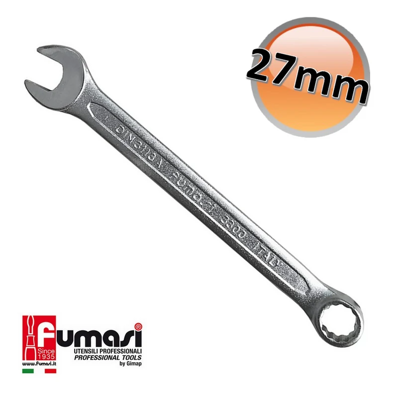 Clé mixte en étoile de 27 mm en acier au chrome-vanadium
