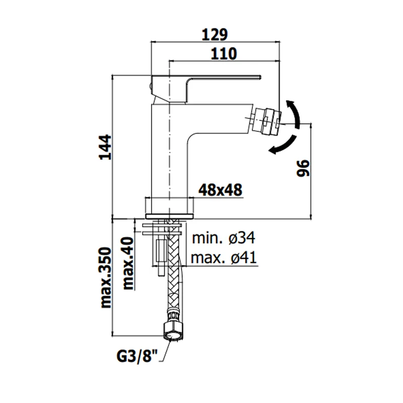 EFFE PAFFONI EF131 MITIGEUR DE BIDET SANS DÉCHETS