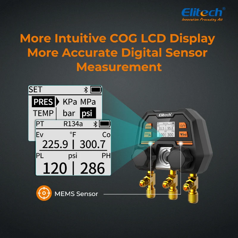 Manomètre numérique Elitech DMG-4B - Application de contrôle CA Controls
