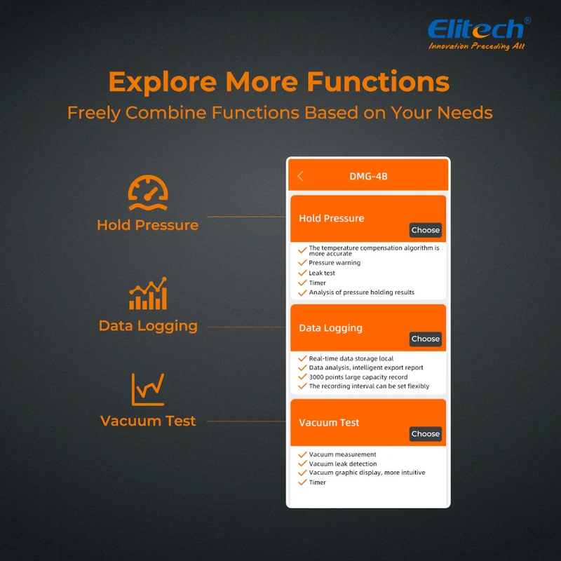 Manomètre numérique Elitech DMG-4B - Application de contrôle CA Controls