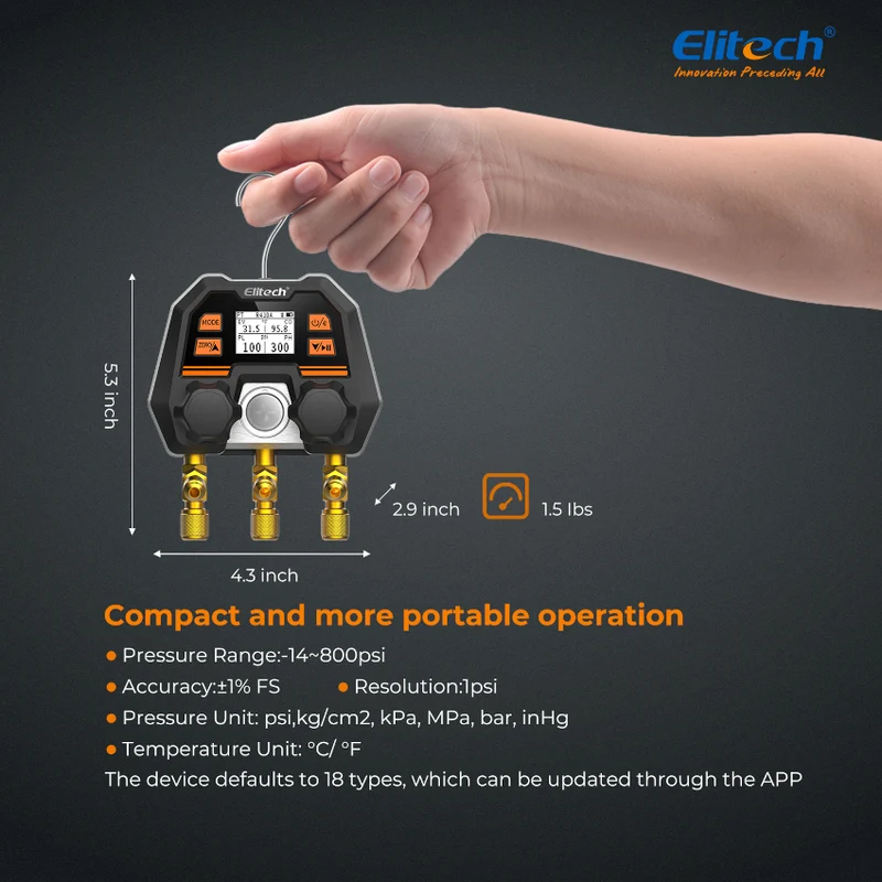 Manomètre numérique Elitech DMG-4B - Application de contrôle CA Controls