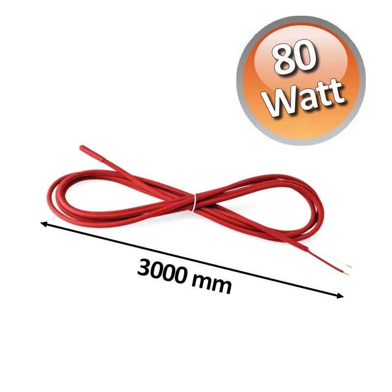 Résistance en silicone 80 W, 3000 mm, pour évacuation des condensats, 40 W/m, 220 V