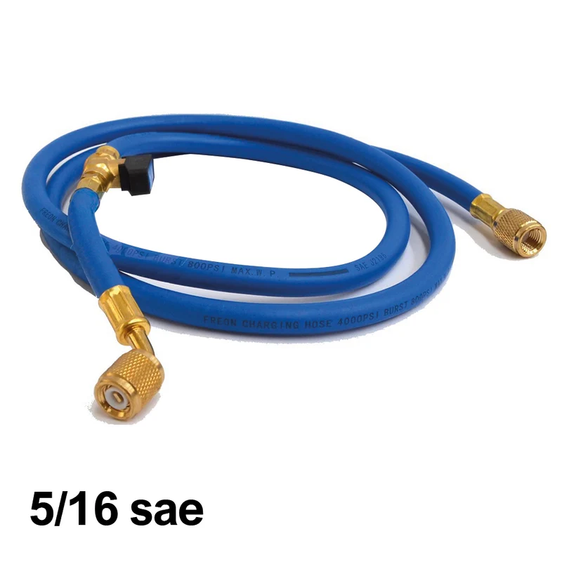 Tuyau flexible avec robinet SAE 5/16 intégré - Couleur bleue