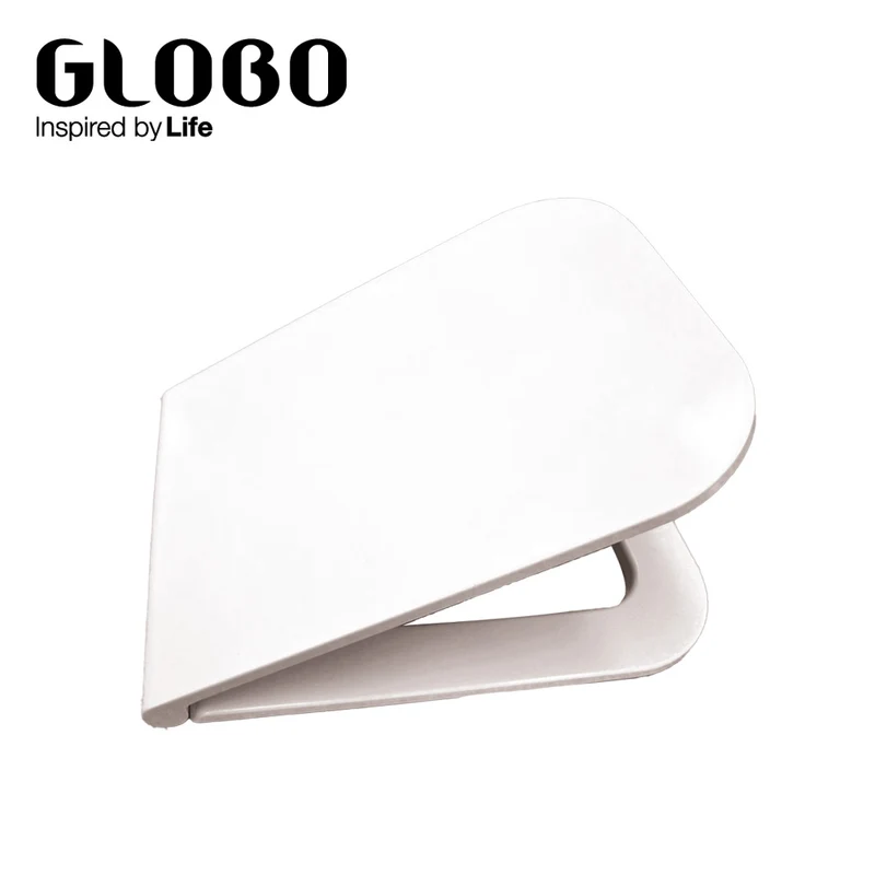Globo, modèle Stone, abattant à fermeture amortie, 46 x 36 cm, blanc brillant