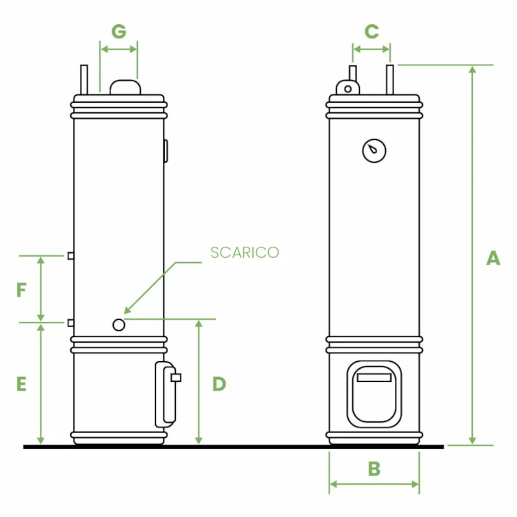 Chauffe-eau électrique sur pied BANDINI en bois