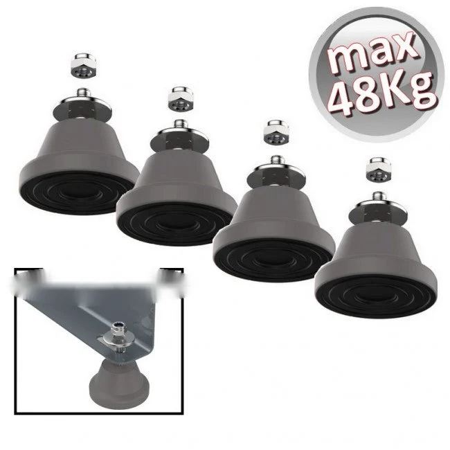 Support anti-vibrations au sol Megol, charge maximale 48 kg. Couleur grise - 4 pièces