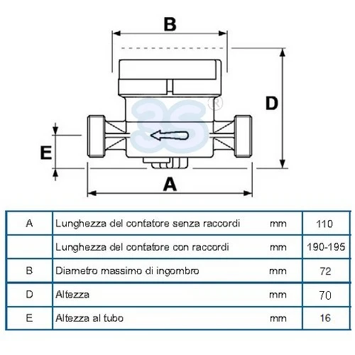 Compteur d'eau chaude à cadran sec 1/2'' - Homologué CEE