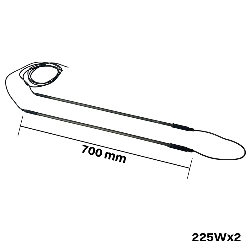 Résistance de dégivrage doublement blindée 225 W x 2 x 700 mm pour évaporateurs 220 V