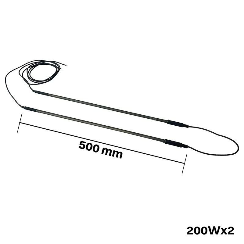 Résistance de dégivrage à double blindage 200 W x 2 x 500 mm pour évaporateurs 220 V
