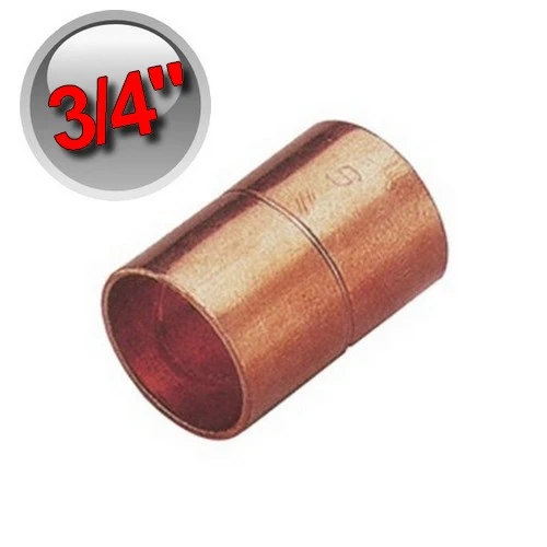 Manchon de cuivre à souder de 3/4'' - 19,05 mm