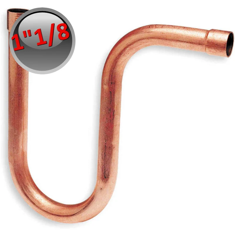 Siphon en cuivre à souder 1''1/8 femelle - femelle