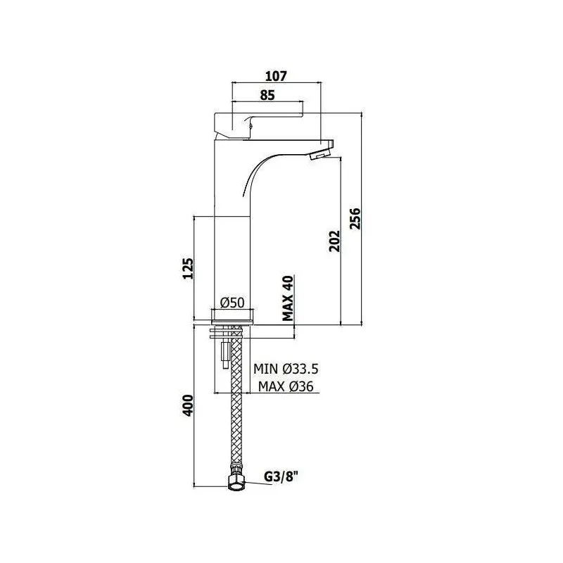 Mitigeur de lavabo allongé RED PAFFONI sans bonde - RED071CR120