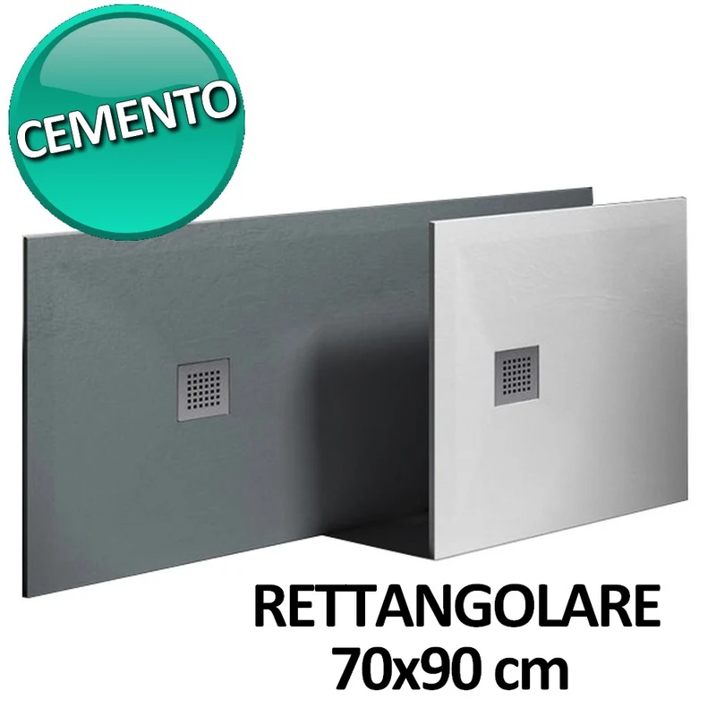 Receveur de douche 70x90 en résine et gelcoat effet pierre - Couleur Cemento