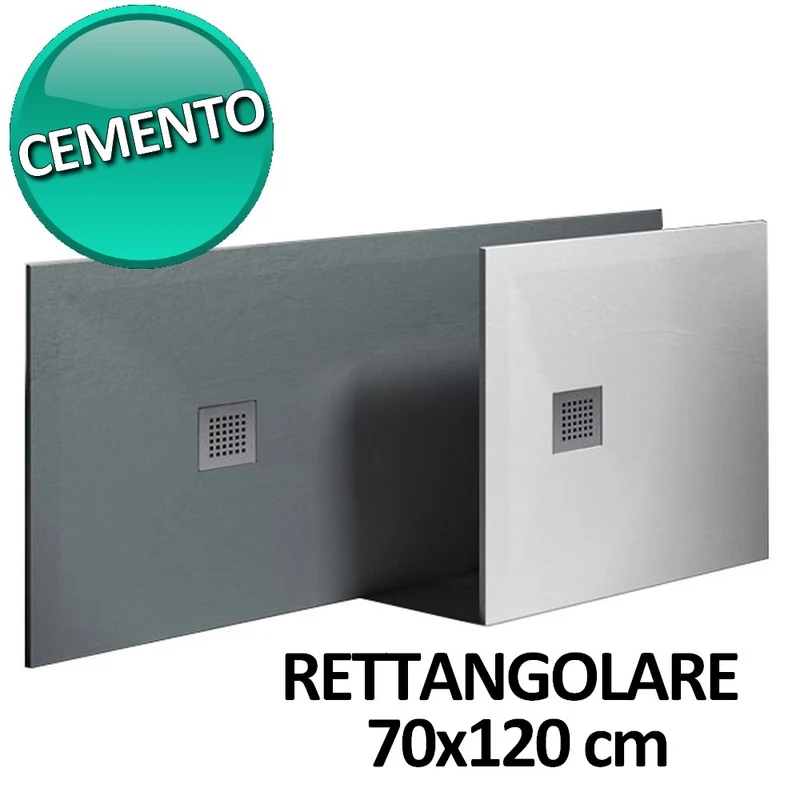 Receveur de douche 70x120 en résine et gelcoat effet pierre - Couleur Cemento