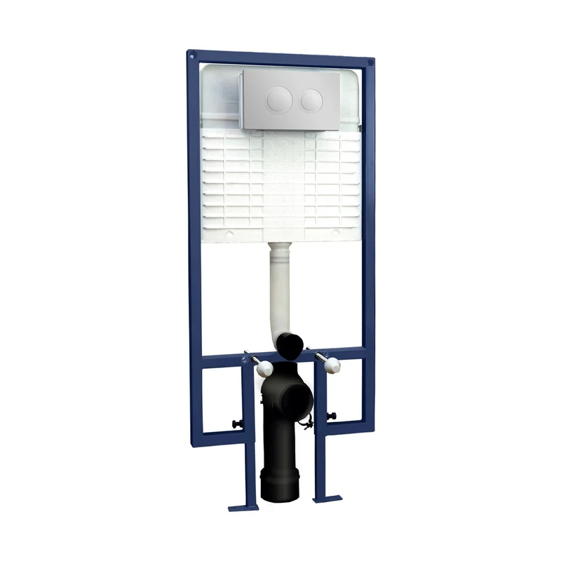 Nuie Concealed Cisterns And Frames Dual Flush Concealed Cistern With Frame Contemporary Chrome Stainless Steel 1136x520x204mm