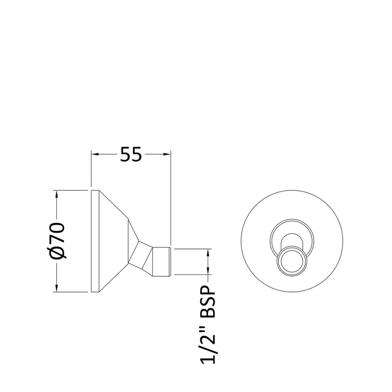 Nuie Pair Of Wall Mounted Couplings Contemporary Chrome Brass 65x65x25mm