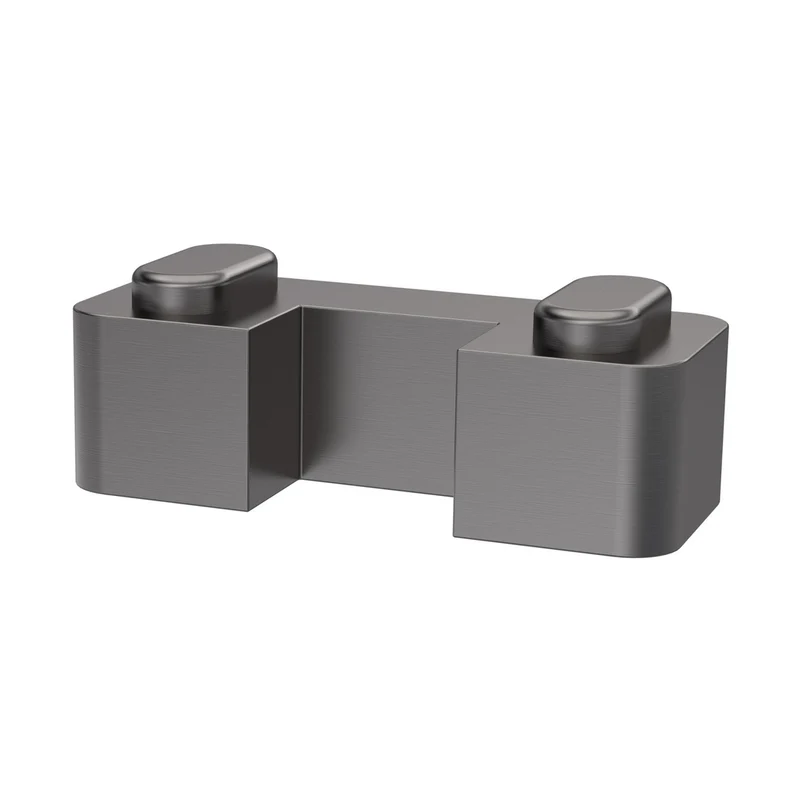 Nuie Wetroom Horseshoe Support Foot Gun Metal Contemporary Brushed Pewter Brass 9x24x10mm