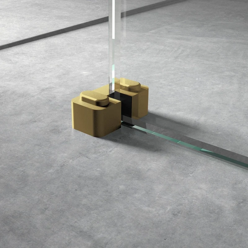 Nuie Wetroom Accessories Brushed Brass Wetroom Screen Support Foot Contemporary 45x44x30mm