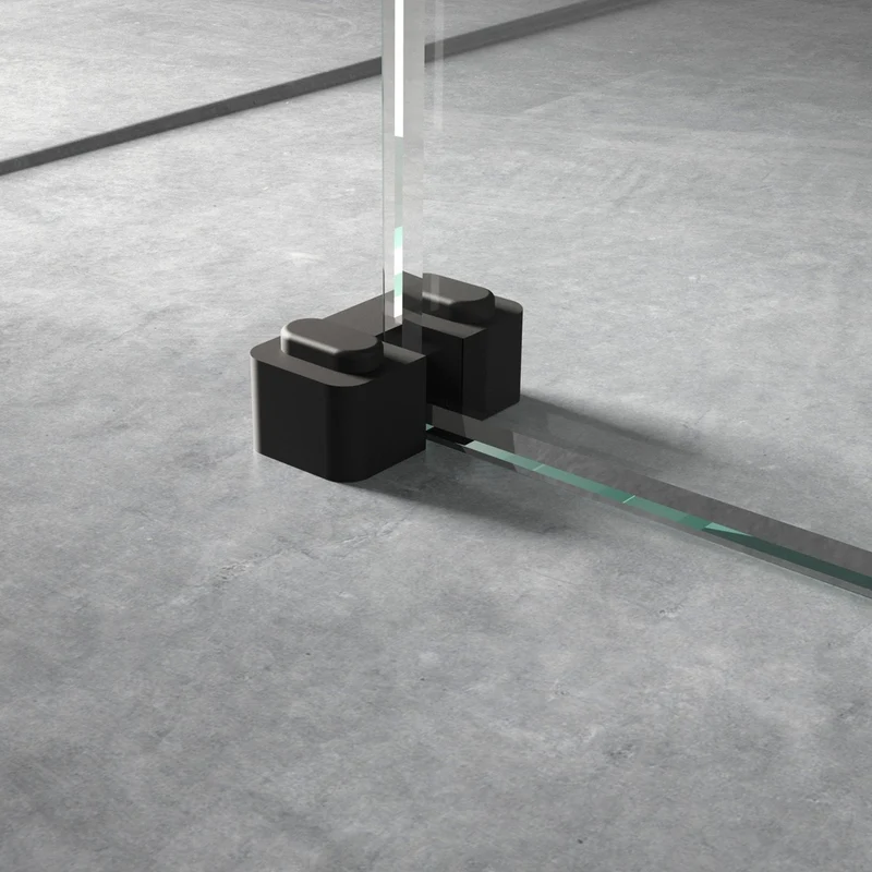 Nuie Wetroom Accessories Black Wetroom Screen Support Foot Contemporary Brass 45x44x30mm
