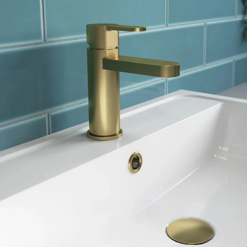 Lana Brushed Brass Basin Mixer Tap With Waste