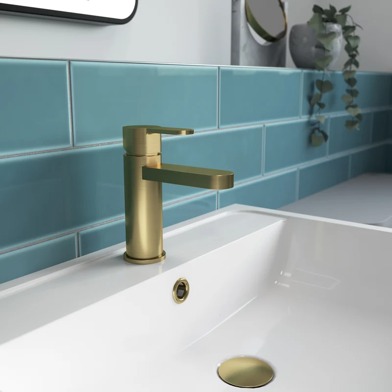 Lana Brushed Brass Basin Mixer Tap With Waste