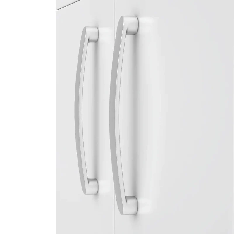 Cape 500mm Floor Standing 2 Door Vanity Unit & Mid-Edge Basin - Gloss White