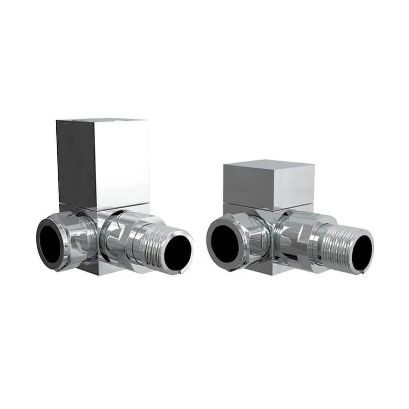 Square Chrome Corner Manual Radiator Valve Pack