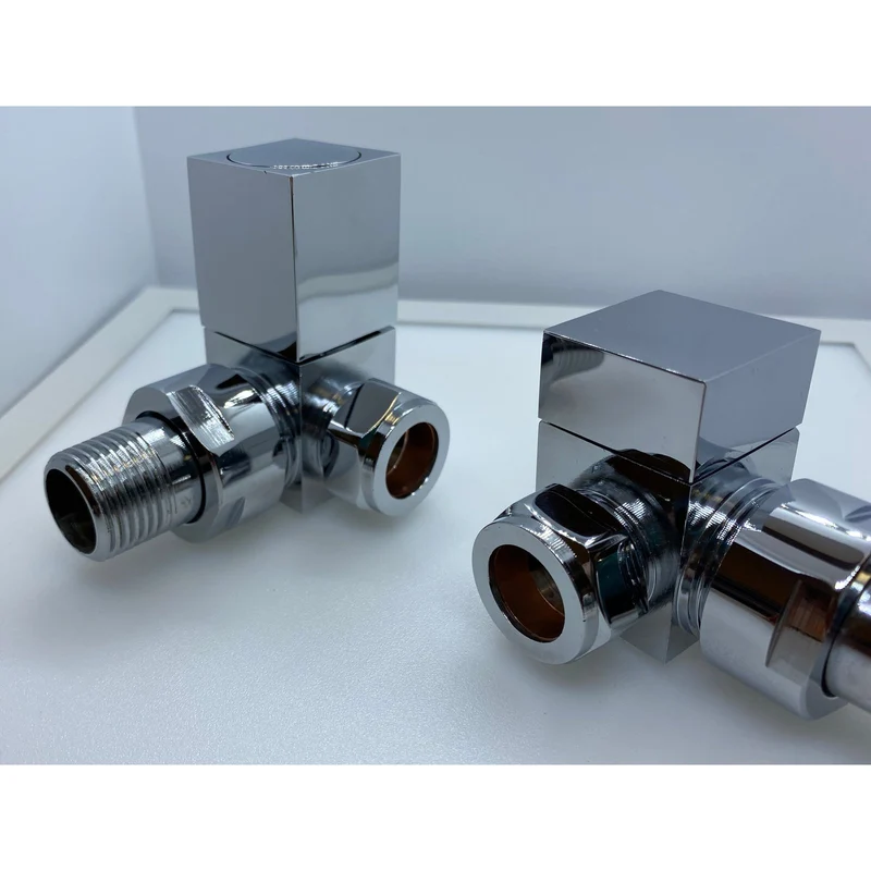 Square Chrome Corner Manual Radiator Valve Pack
