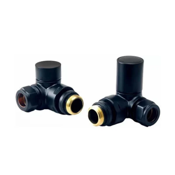 Black Corner Manual Radiator Valve Pack