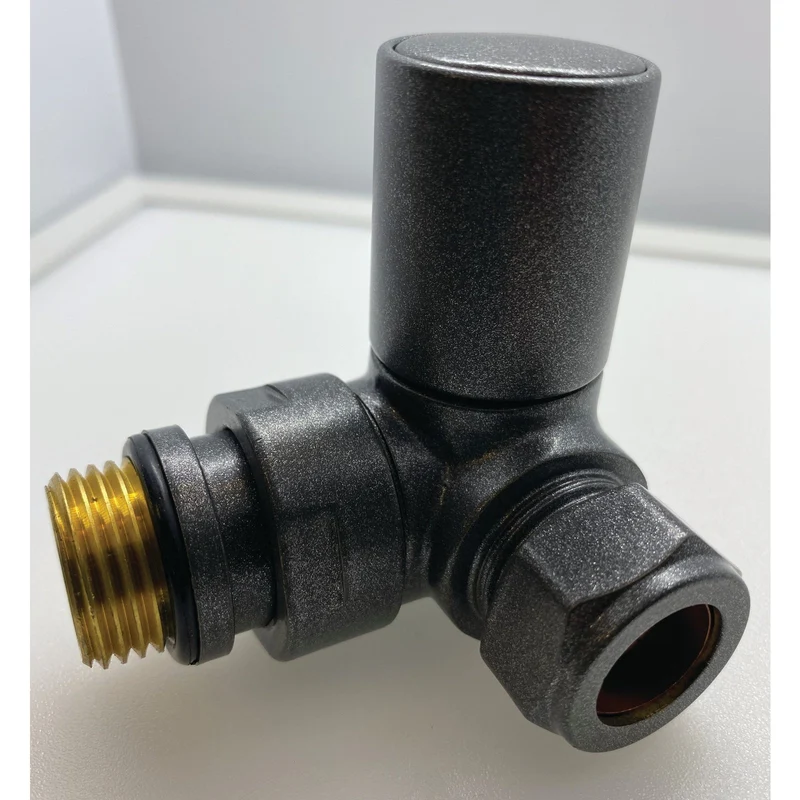 Anthracite Corner Manual Radiator Valve Pack
