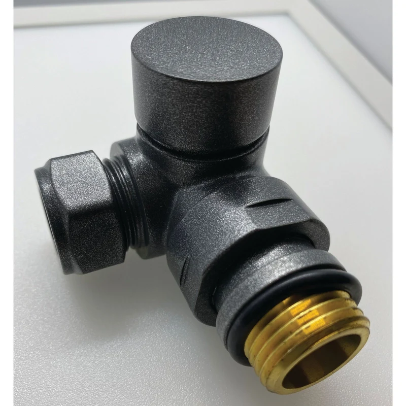 Anthracite Corner Manual Radiator Valve Pack