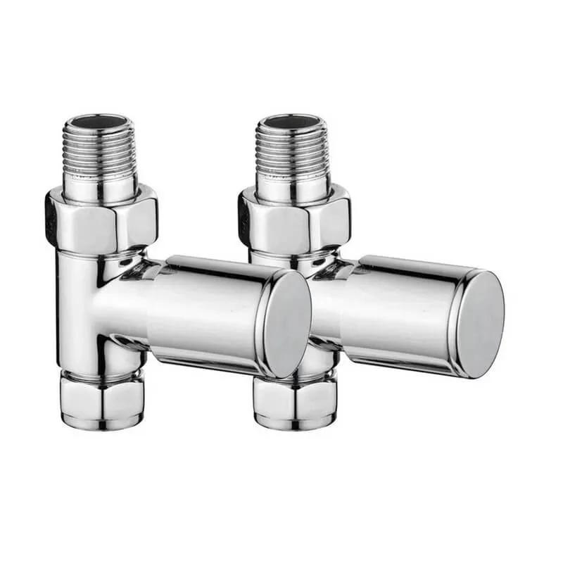 Chrome Straight Manual Radiator Valve Pack