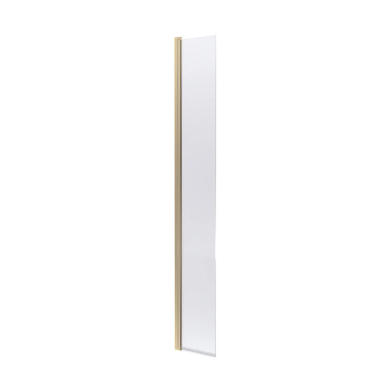 Nuie 300mm Hinged Flipper Screen Contemporary Brushed Brass Aluminium 1850x322x27mm