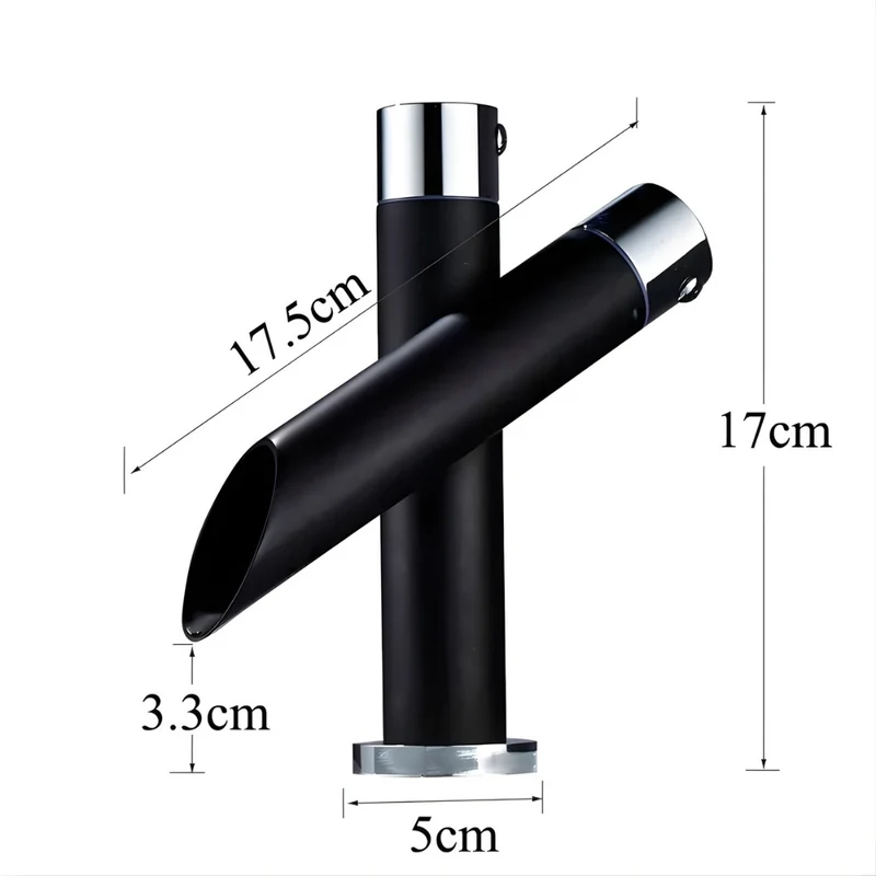 Robinet style bambou lavabo salle de bain - Noir - Laiton