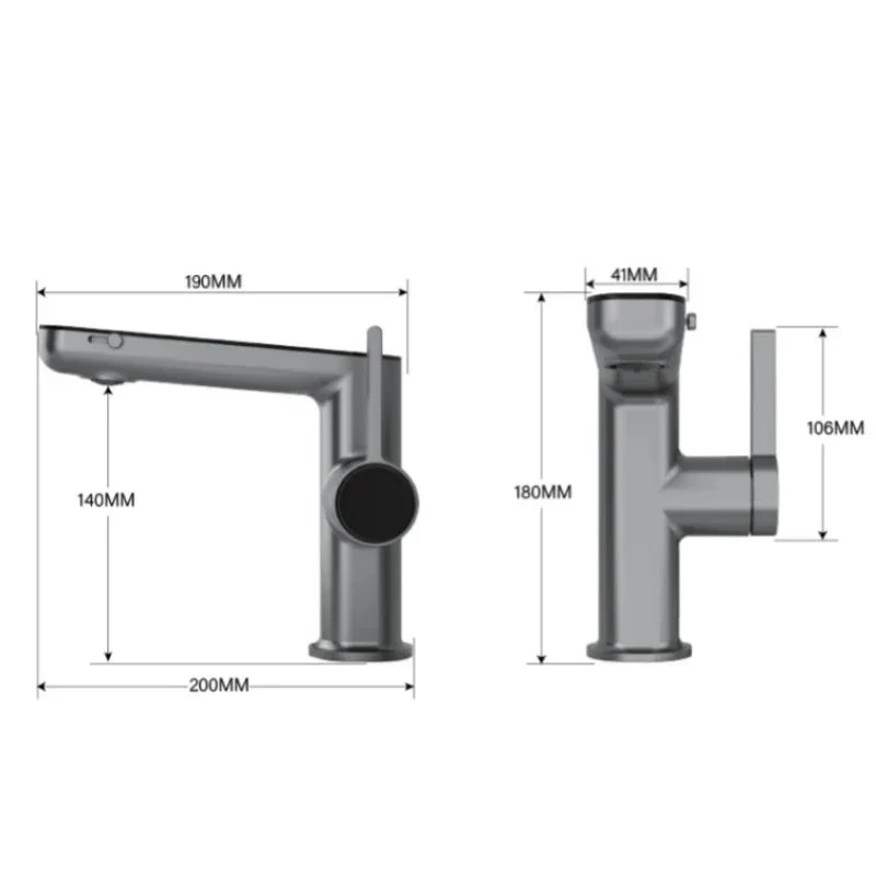 Robinet salle de bain lavabo fontaine température numérique - Argenté