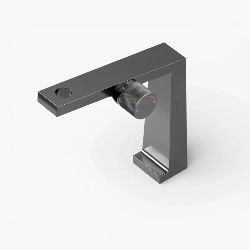 Robinet salle de bain lavabo design contemporain mitigeur - Argenté - Laiton