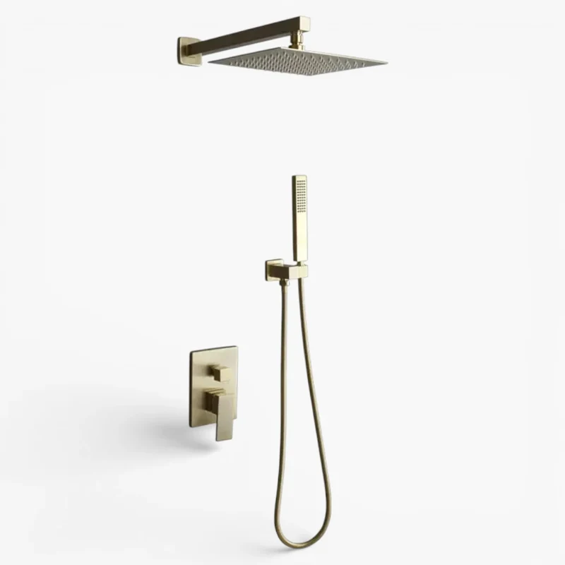 Robinet salle de bain colonne de douche douchette - Doré - Laiton