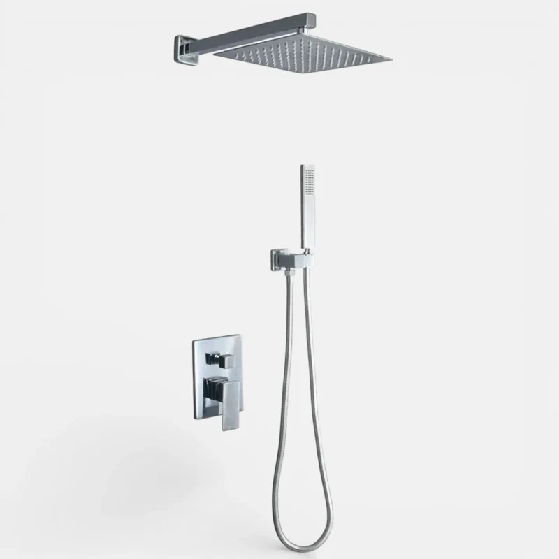Robinet salle de bain colonne de douche douchette - Argenté - Laiton