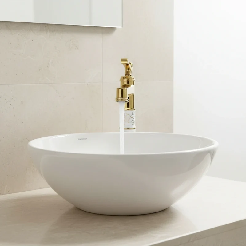 Robinet rétro salle de bain lavabo arabesque - Doré - Laiton