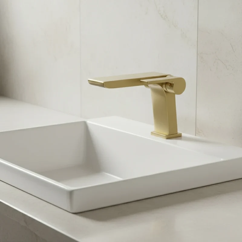 Robinet moderne mitigeur salle de bain lavabo - Doré - Laiton