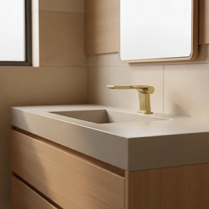 Robinet moderne mitigeur salle de bain lavabo - Doré - Laiton