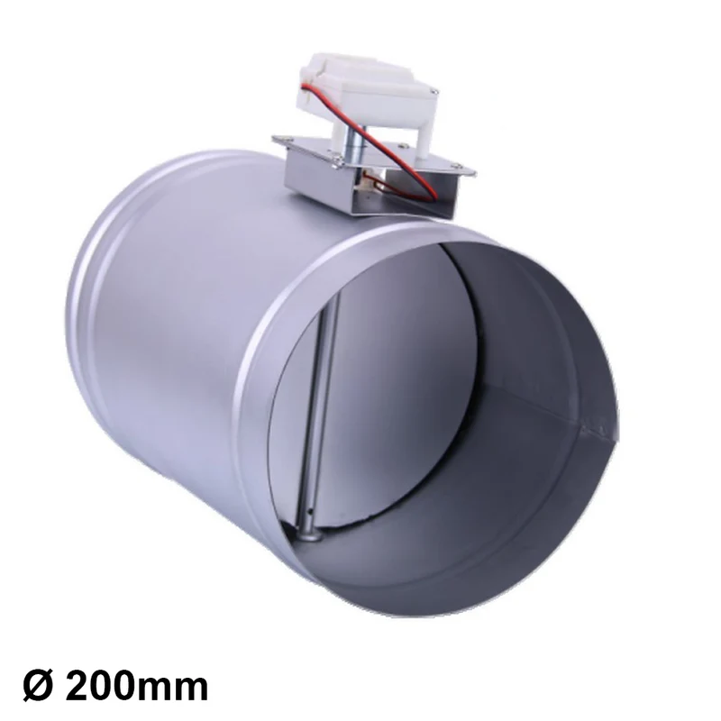 Volet circulaire motorisé 12 V Ø200 avec régulation du flux d'air pour climatisation gainable