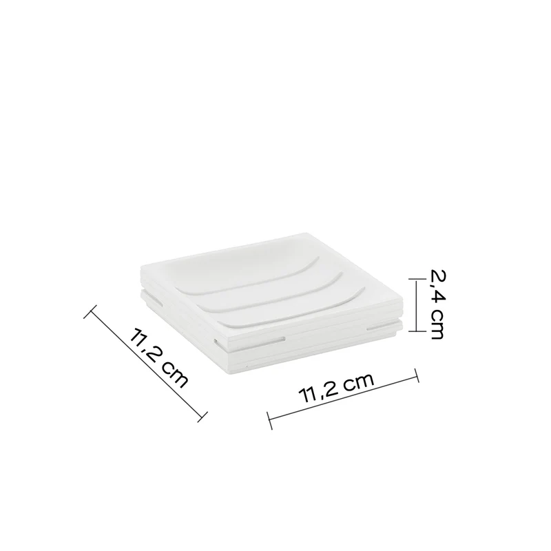 Porte-savon Blanc Gedy Quadrotto - Thermoplastique