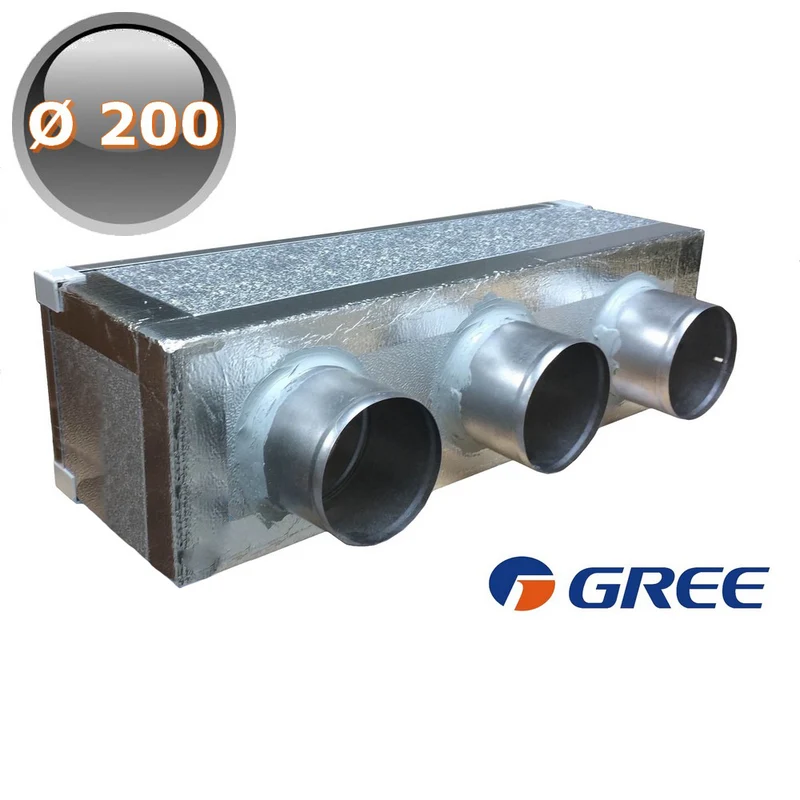 Plénum de distribution pour machine PAL, 3 sorties Ø 200, pour systèmes gainés GREE by ARGO