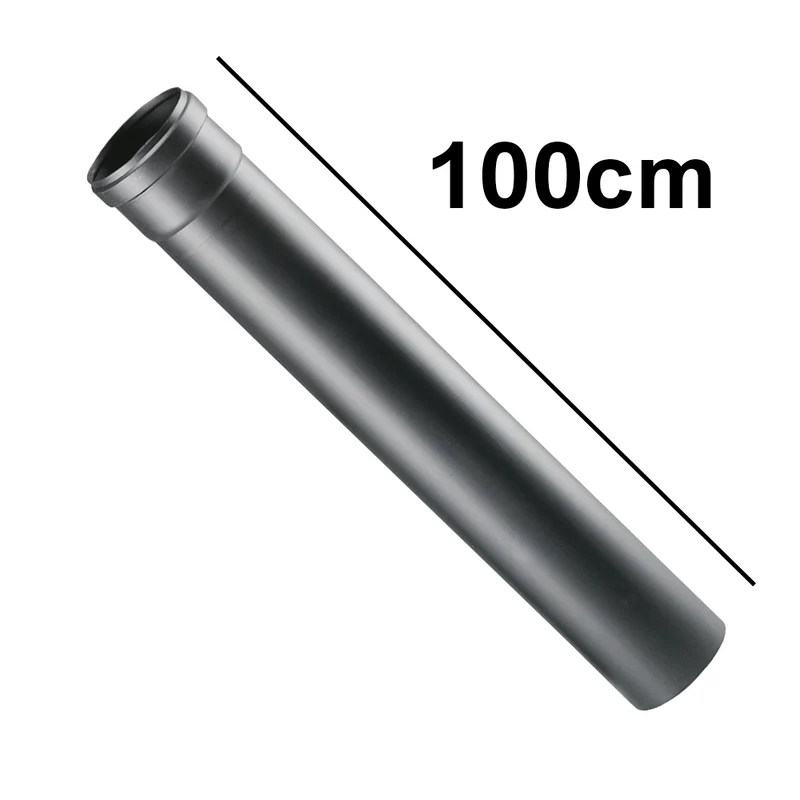 Tuyau linéaire de 100 cm en polypropylène noir, Ø 60 mm, pour les gaz de combustion des chaudières à condensation