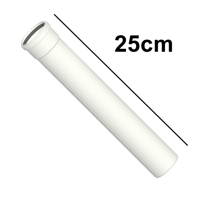 Tube linéaire de 25 cm en PPS blanc Ø 60 mm pour gaz de combustion de chaudière à condensation