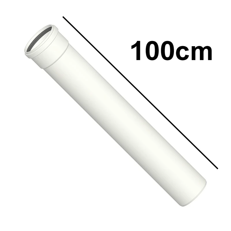 Tuyau linéaire de 100 cm en PPS blanc Ø 80 mm pour les gaz de combustion des chaudières à condensation