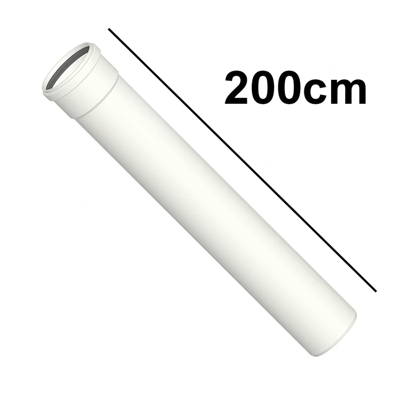 Tuyau linéaire de 200 cm en PPS blanc Ø 60 mm pour les gaz de combustion des chaudières à condensation